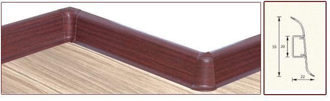 Плинтус "Идеал" пластиковый Комфорт Бук светлый (2500*22*55 мм) — купить в Нижнем Новгороде